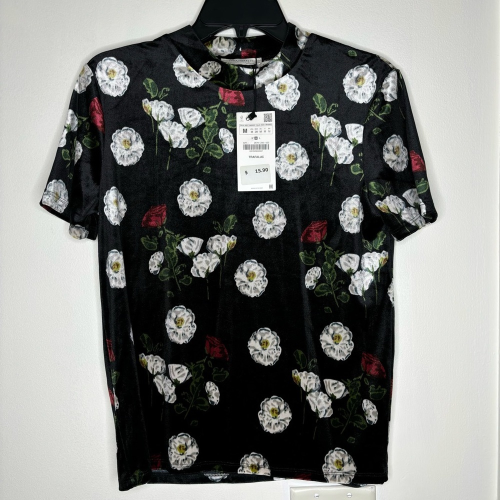 Zara Velvet Floral Top